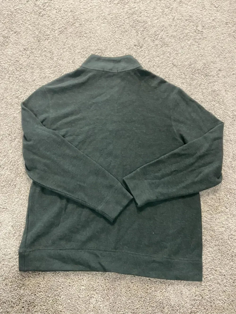 Banana Republic Sweater Mens XL Green 1/4 Zip Mock Neck Thermal Knit Pullover